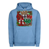Pigment Pebble Blue Ho Ho Ho Gnomes Urban Hoodie - CowhideDigitalArt