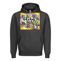 Charcoal Heather bead up bitches Zipper Hoodie - CowGirlArtShop