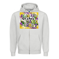Dove Grey bead up bitches Zipper Hoodie - CowGirlArtShop