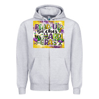 Heather Grey bead up bitches Zipper Hoodie - CowGirlArtShop