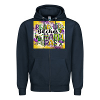Navy bead up bitches Zipper Hoodie - CowGirlArtShop