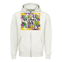 Oatmeal Heather bead up bitches Zipper Hoodie - CowGirlArtShop