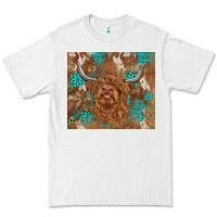 White highland cow turquoise gemstones western patterns Premium Tee - BarkalooDesign
