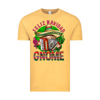 Vintage Mustard Feliz Navidad gnome Vintage Tee - NancyCooperArtShop