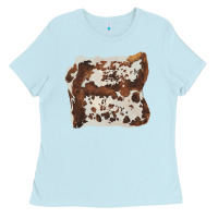 Baby Blue hand drawn cowhide cow fur Ladies Tee - BarkalooDesign