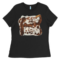 Black hand drawn cowhide cow fur Ladies Tee - BarkalooDesign