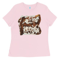 Bubblegum Pink hand drawn cowhide cow fur Ladies Tee - BarkalooDesign