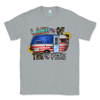 Heather Grey land of the free Classic Tee - CowhideDigitalArt