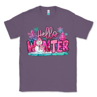 Lavender hello winter pink snowman Classic Tee - MaliasSmallBusiness