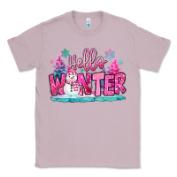 Lilac hello winter pink snowman Classic Tee - MaliasSmallBusiness