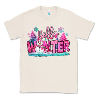 Natural hello winter pink snowman Classic Tee - MaliasSmallBusiness