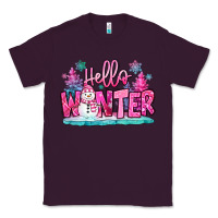Plum hello winter pink snowman Classic Tee - MaliasSmallBusiness