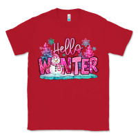 Red hello winter pink snowman Classic Tee - MaliasSmallBusiness