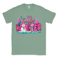 Sage hello winter pink snowman Classic Tee - MaliasSmallBusiness