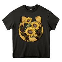 Asphalt horseshoe sunflower camouflage Heavy Core Tee - AdoDesignShop