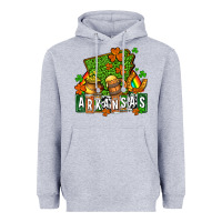 Heather Grey St. Patrick's Arkansas Heavyweight Hoodie - OliviaCreatesArt
