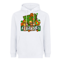 White St. Patrick's Arkansas Heavyweight Hoodie - OliviaCreatesArt
