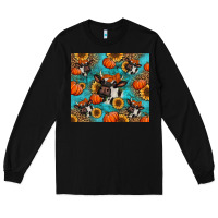 Black autumn pumpkins holstein cow Long Sleeve Tee - Jasminsmagicworld