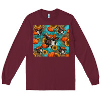 Burgundy autumn pumpkins holstein cow Long Sleeve Tee - Jasminsmagicworld