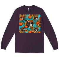 Plum autumn pumpkins holstein cow Long Sleeve Tee - Jasminsmagicworld