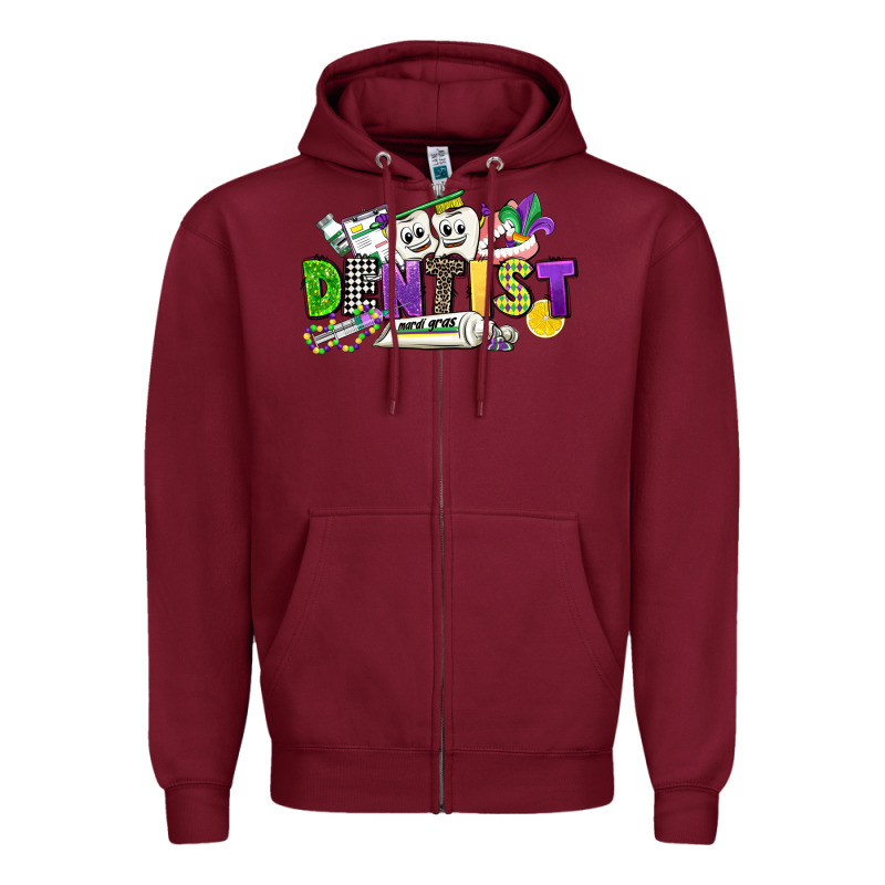 Dentist Mardi Gras Zipper Hoodie by CowGirlArtShop | Teevron