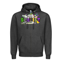 Charcoal Heather dentist mardi gras Zipper Hoodie - CowGirlArtShop