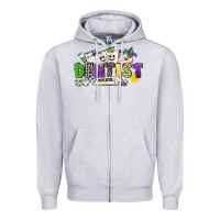 Heather Grey dentist mardi gras Zipper Hoodie - CowGirlArtShop