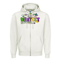 Oatmeal Heather dentist mardi gras Zipper Hoodie - CowGirlArtShop
