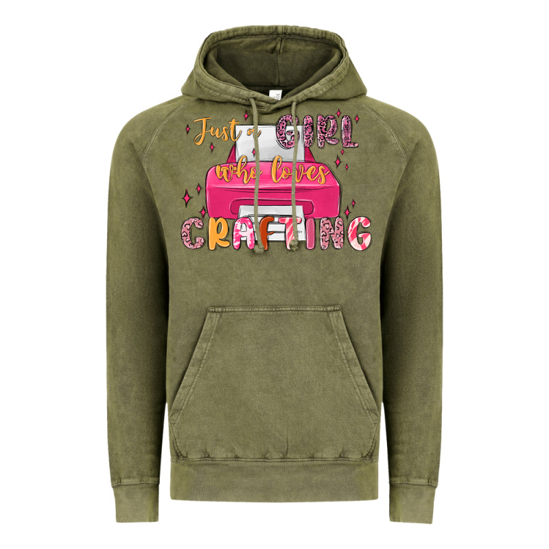 Just A Girl Who Loves Crafting Vintage Hoodie by MaliasSmallBusiness | Teevron