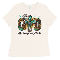 Bone with god all things are possible gemstone cross Ladies Tee - Jasminsmagicworld