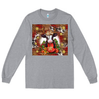 Heather Grey Christmas baby cow hot cocoa Long Sleeve Tee - Jasminsmagicworld