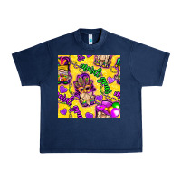 Navy Mardi gras gnomies seamless pattern Urban Heavy Tee - BundleAndBundleShop