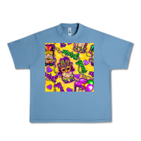 Pebble Blue Mardi gras gnomies seamless pattern Urban Heavy Tee - BundleAndBundleShop