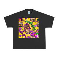 Pigment Black Mardi gras gnomies seamless pattern Urban Heavy Tee - BundleAndBundleShop