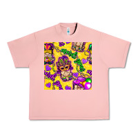 Salmon Mardi gras gnomies seamless pattern Urban Heavy Tee - BundleAndBundleShop
