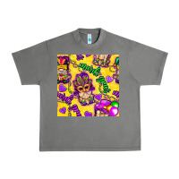 Tornado Mardi gras gnomies seamless pattern Urban Heavy Tee - BundleAndBundleShop