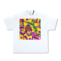 White Mardi gras gnomies seamless pattern Urban Heavy Tee - BundleAndBundleShop