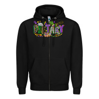 Black dietary mardi gras Zipper Hoodie - CowGirlArtShop
