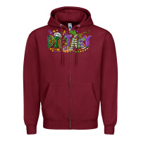 Burgundy dietary mardi gras Zipper Hoodie - CowGirlArtShop