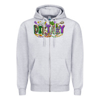 Heather Grey dietary mardi gras Zipper Hoodie - CowGirlArtShop