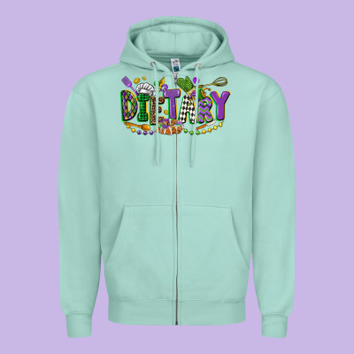 Dietary Mardi Gras Zipper Hoodie Designed By Cowgirlartshop