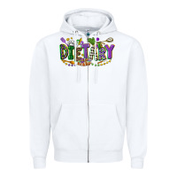 White dietary mardi gras Zipper Hoodie - CowGirlArtShop