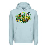 Blue Mist lucky gnomes truck St. Patrick's Premium Hoodie - HowdyJamesFarm