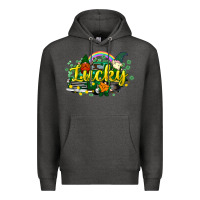 Charcoal Heather lucky gnomes truck St. Patrick's Premium Hoodie - HowdyJamesFarm