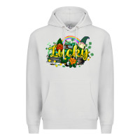 Dove Grey lucky gnomes truck St. Patrick's Premium Hoodie - HowdyJamesFarm