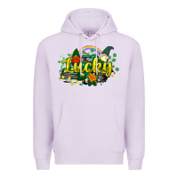 Lilac lucky gnomes truck St. Patrick's Premium Hoodie - HowdyJamesFarm