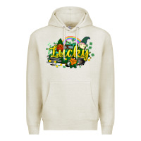 Oatmeal Heather lucky gnomes truck St. Patrick's Premium Hoodie - HowdyJamesFarm