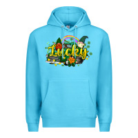 Ocean Blue lucky gnomes truck St. Patrick's Premium Hoodie - HowdyJamesFarm