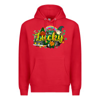 Red lucky gnomes truck St. Patrick's Premium Hoodie - HowdyJamesFarm
