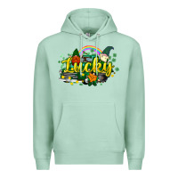 Seafoam lucky gnomes truck St. Patrick's Premium Hoodie - HowdyJamesFarm